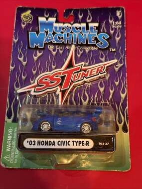 Muscle Machines SS Tuner 2003 Honda Civic Type R Blue 1:64 Diecast T02-37